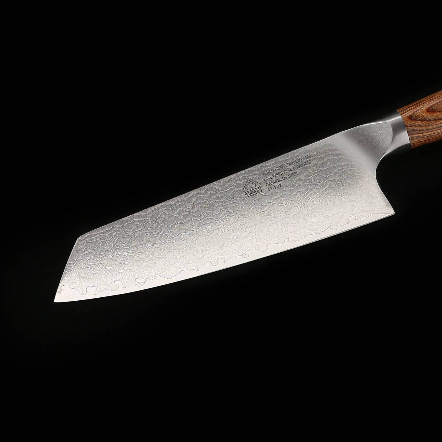 PUMA  7" Santoku knife,VG-10 Damascus Steel blade with Pakka wood handle