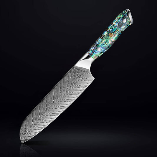 "Umi" Japanese VG10 Damascus Steel 7" Santoku Knife