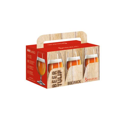 Stemmed Crystal Beer Tulip Glasses -Set of 6