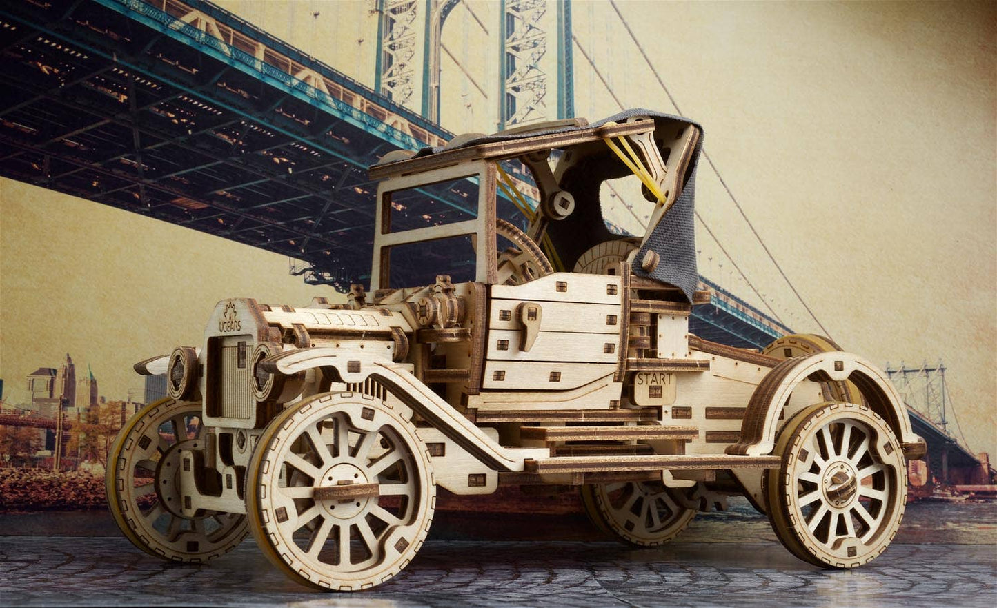 UGears Retro Car UGR-T -Wooden 3D Puzzles - DIY