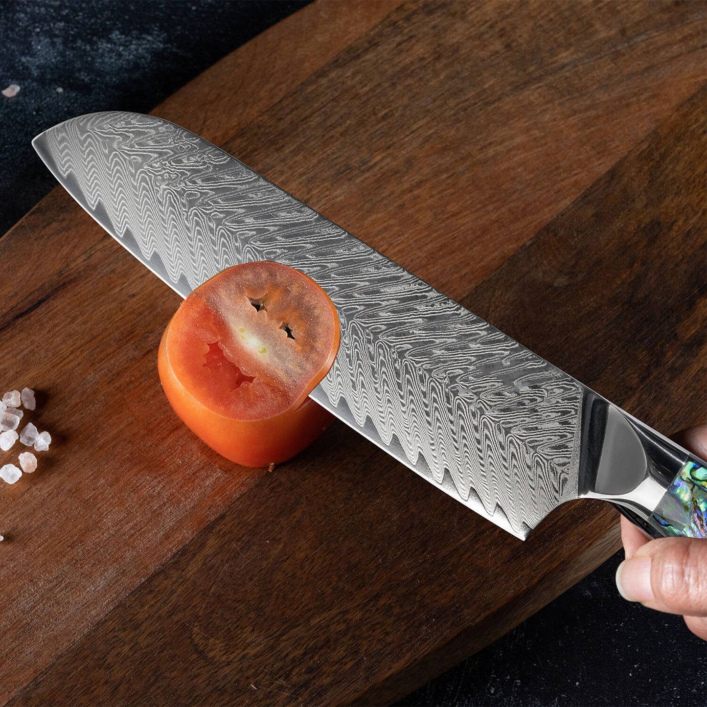 "Umi" Japanese VG10 Damascus Steel 7" Santoku Knife