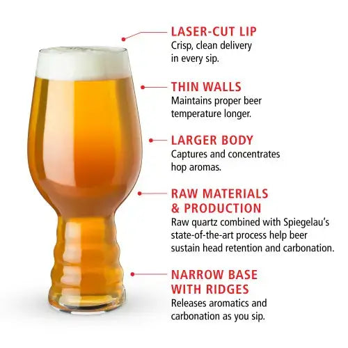 Craft Beer - Crystal IPA Glasses - Set of 6