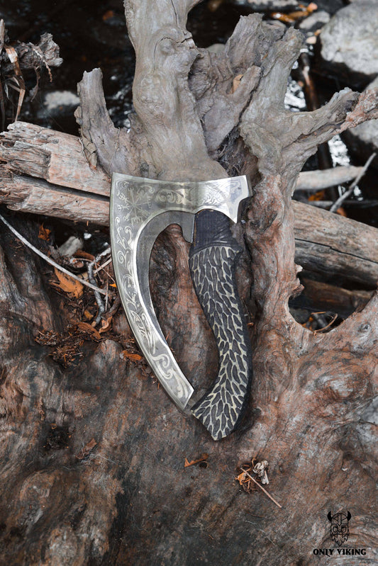 Pizza Cutter Axe & Leather Axe Sheath