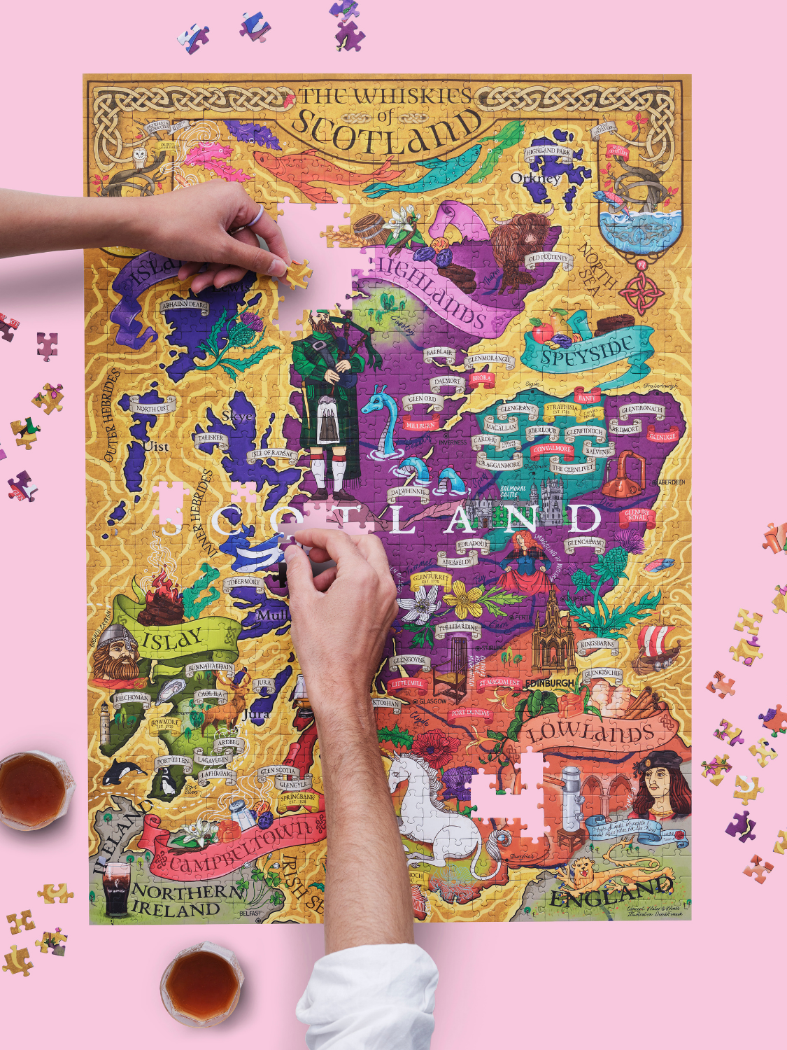 Scotland Whisky Map Puzzle Made in Poland