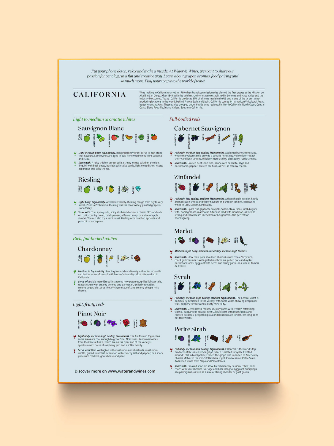 Made in USA California Wine Puzzle