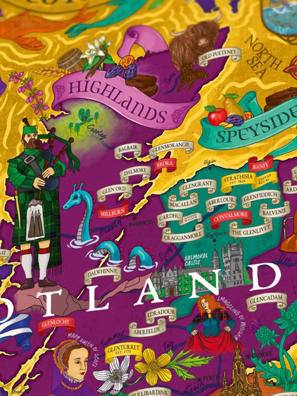 Scotland Whisky Map Puzzle Made in Poland