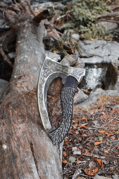 Pizza Cutter Axe & Leather Axe Sheath