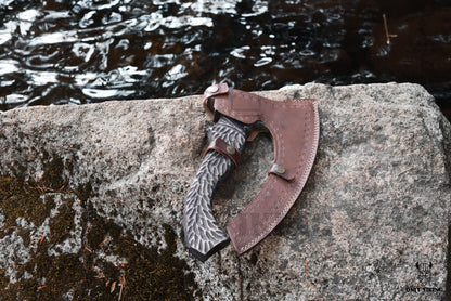 Pizza Cutter Axe & Leather Axe Sheath