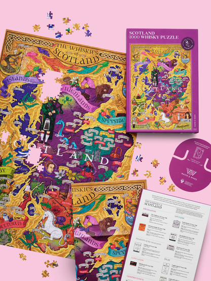 Scotland Whisky Map Puzzle Made in Poland