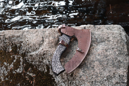 Pizza Cutter Axe & Leather Axe Sheath