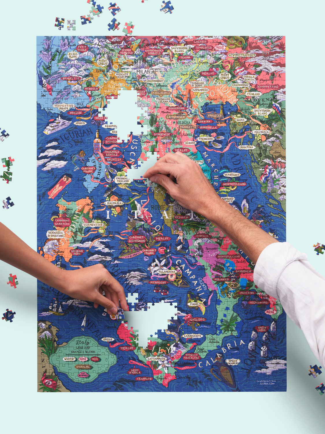 Italy Wine Puzzle Made in USA