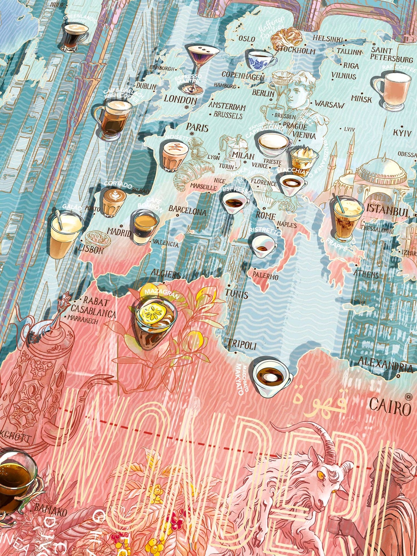 World of Coffee Puzzle Made in USA