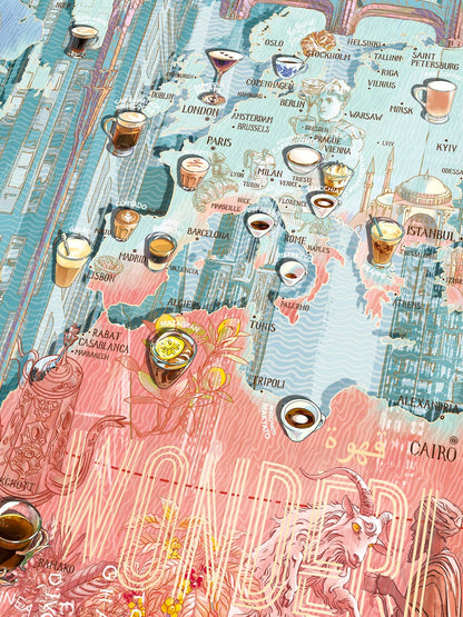 World of Coffee Puzzle Made in USA