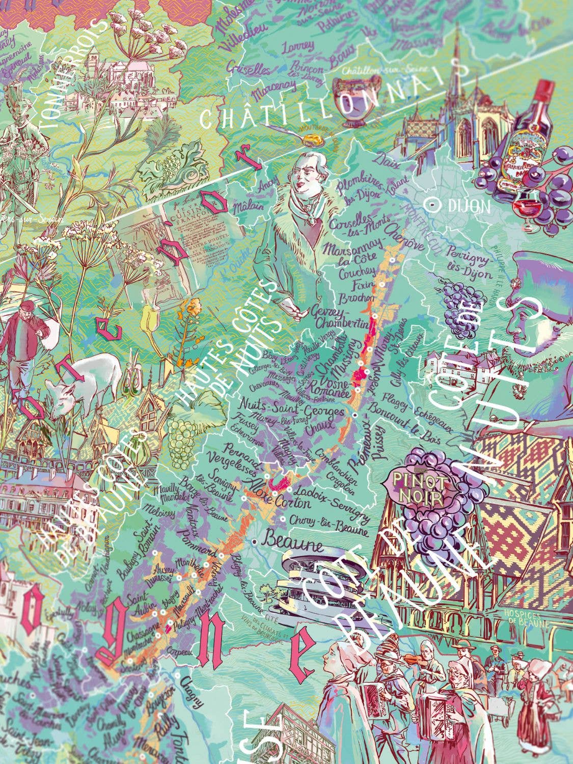 France Bourgogne AKA Burgundy Region Wine Puzzle Made in USA