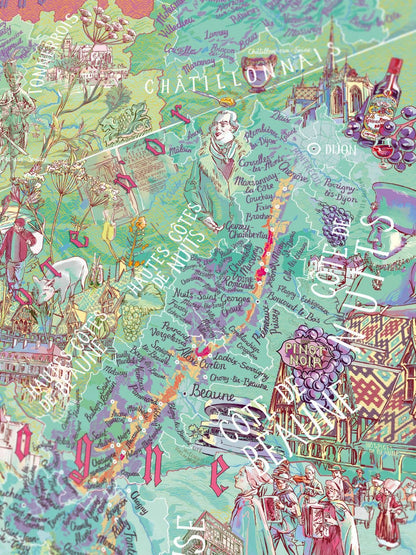 France Bourgogne AKA Burgundy Region Wine Puzzle Made in USA