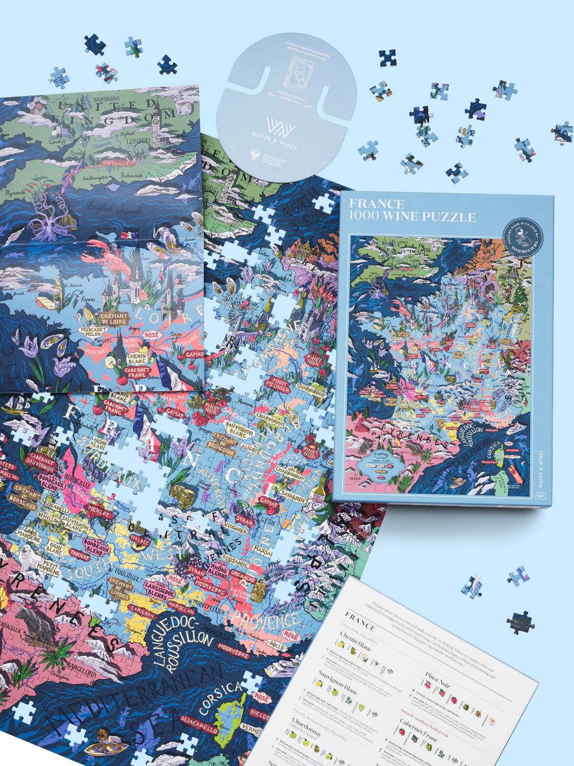 Made in USA France Wine Puzzle