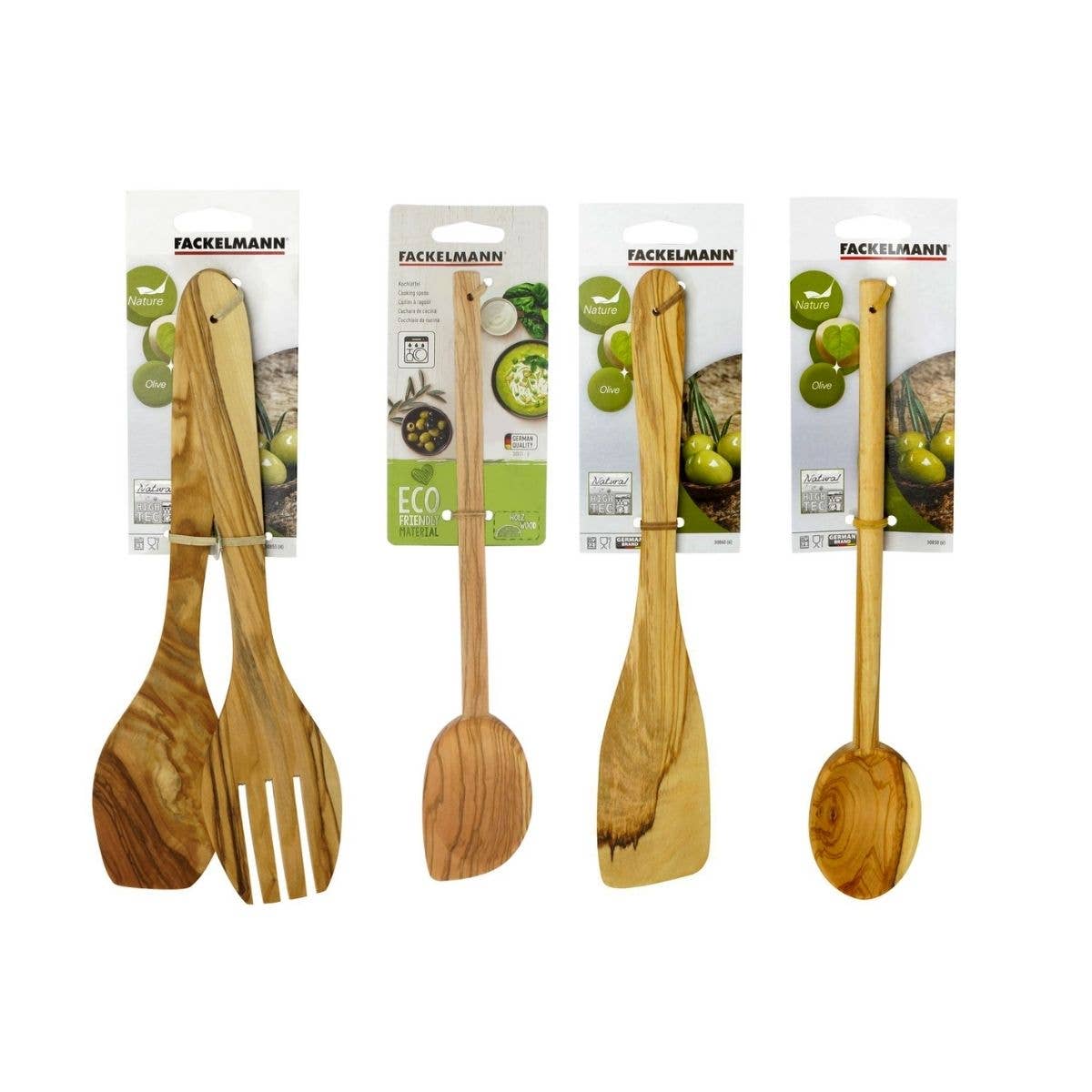 Olive Wood Salad Servers Made in Albania