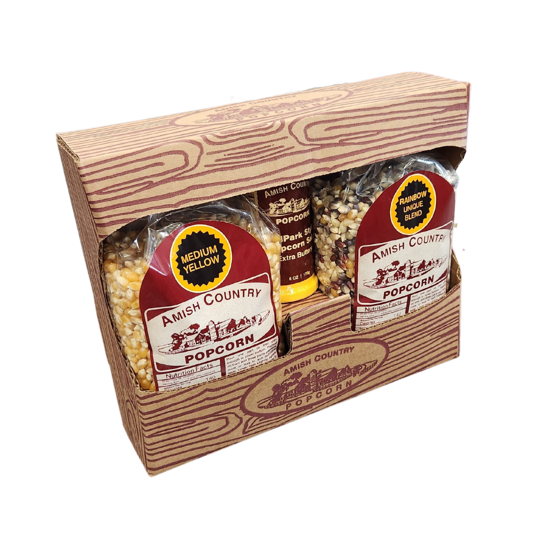 Popcorn Gift Box with 2/2lb Bags and 5.5 Ballpark Buttersalt