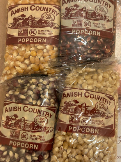 Made in USA Whirley Pop Gift Set w/ 4oz Bags of Popcorn