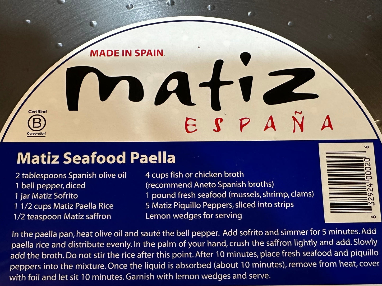 Made in Spain Matiz Paella Pan - 13" Diameter