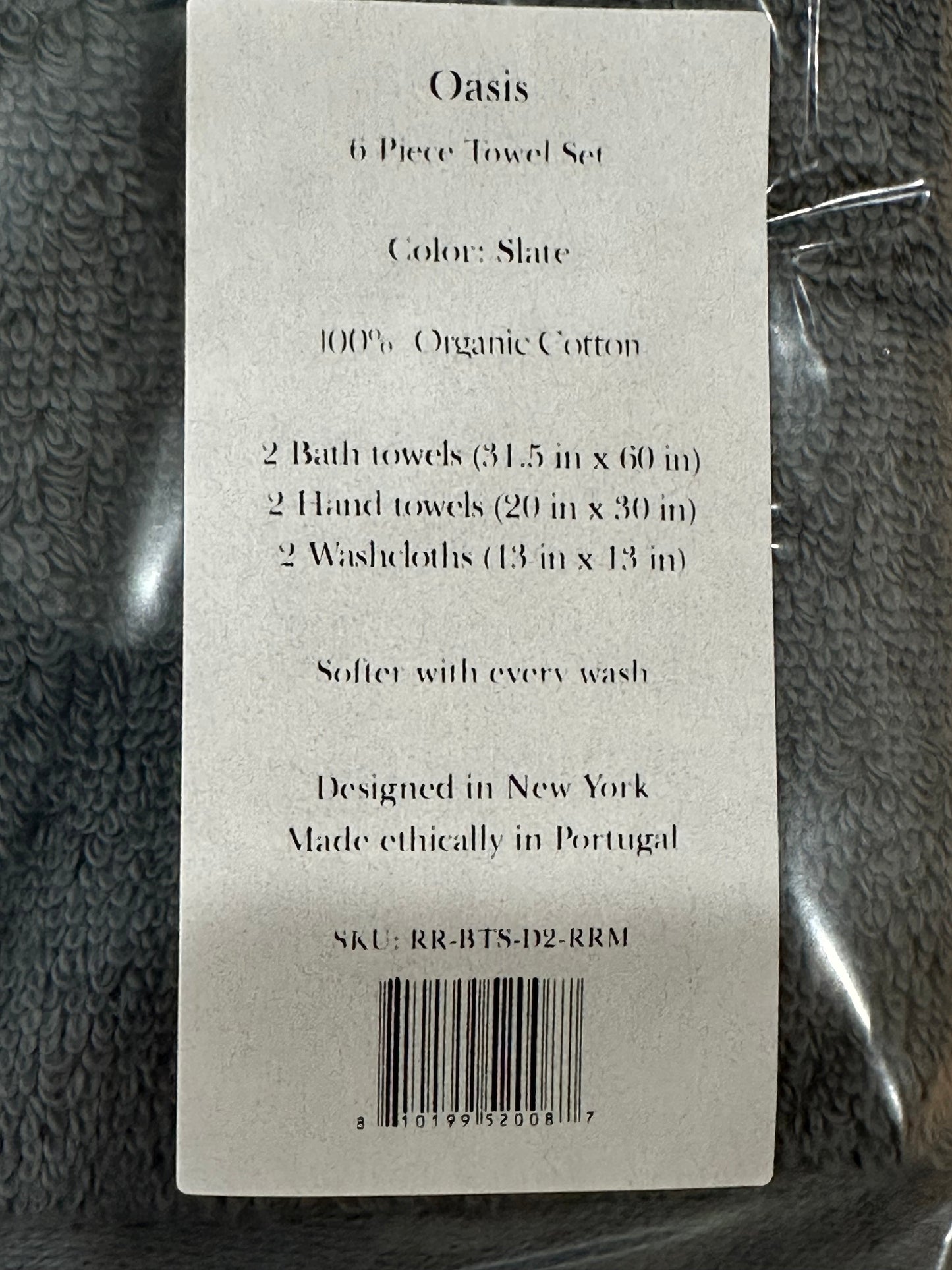 Made in Portugal Organic Cotton Oasis Bath Towel Sets