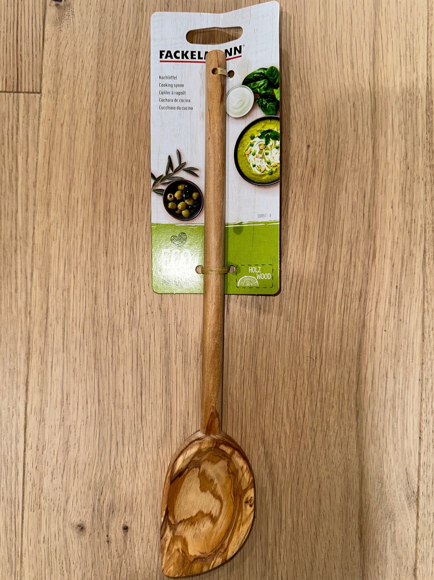Olive Wood Pointed Cooking Spoon Utensil Made in Albania