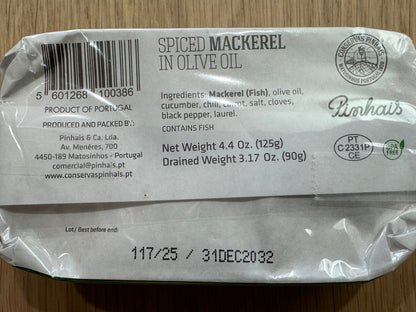 Nuri Spiced Mackerel in Olive Oil  Packed in Portugal!
