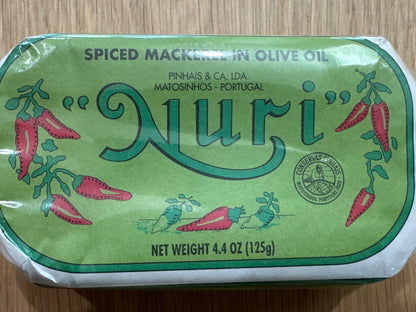 Nuri Spiced Mackerel in Olive Oil  Packed in Portugal!