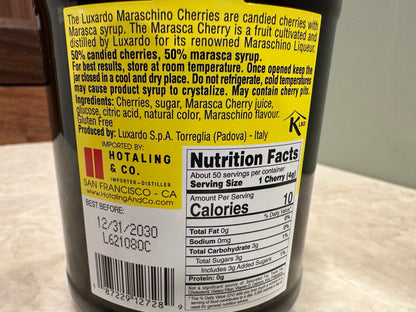 Luxardo Maraschino Cherries 14oz Made in Italy