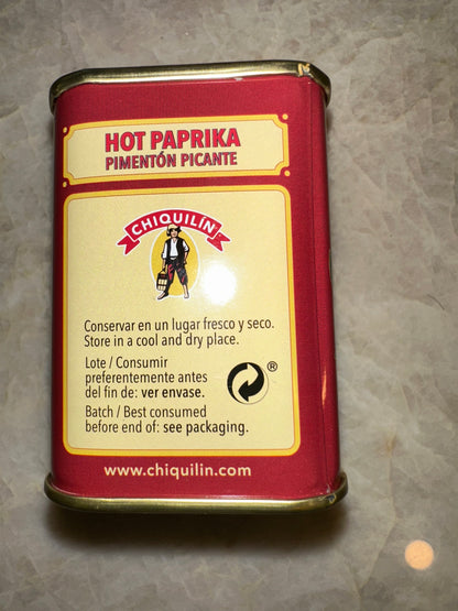 Chiquilin Hot Paprika 2.64 Ounce – Made in Spain in Metal Container