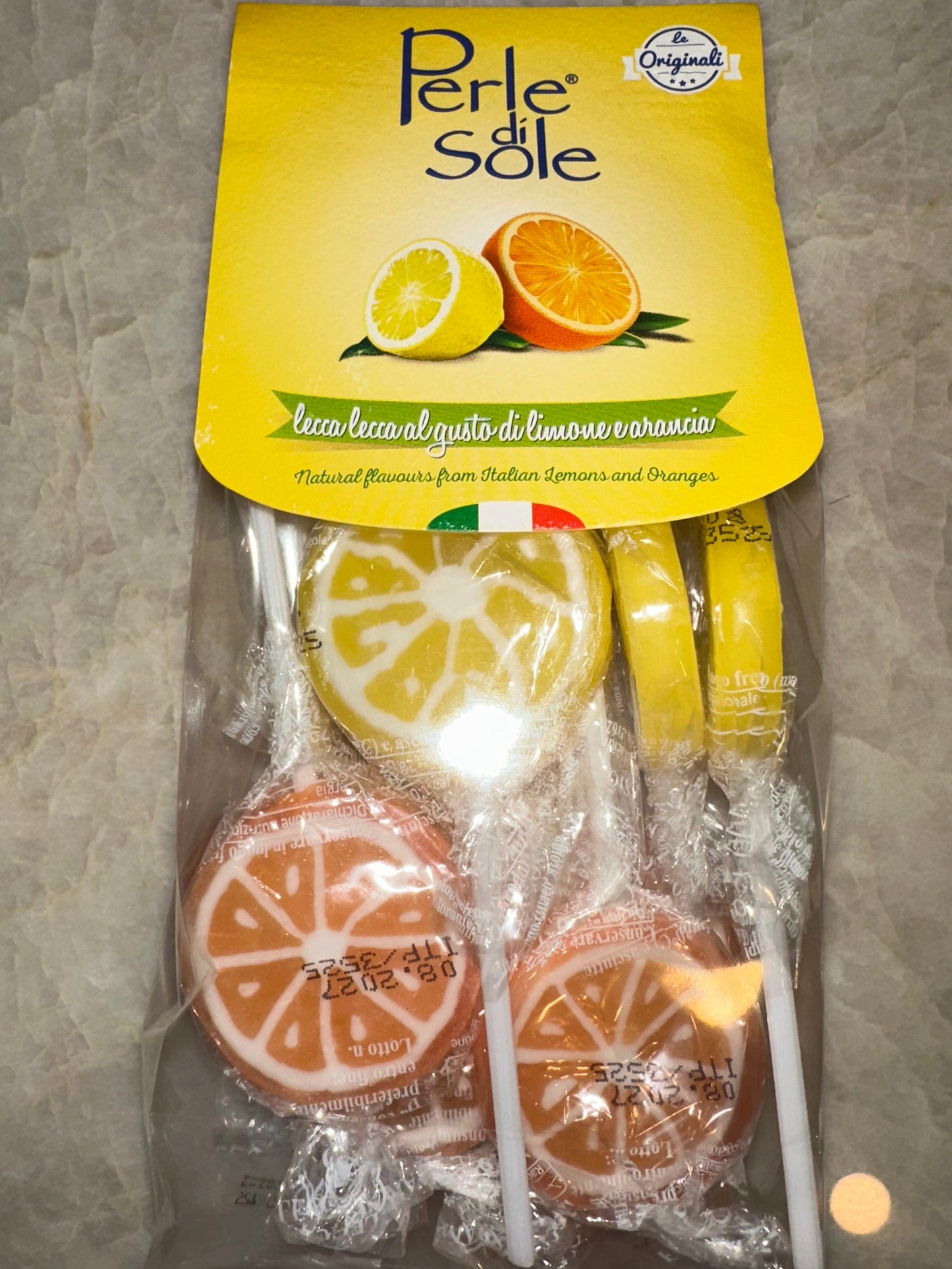Perle Di Sole Lemon & Orange Lollipops Made in Italy