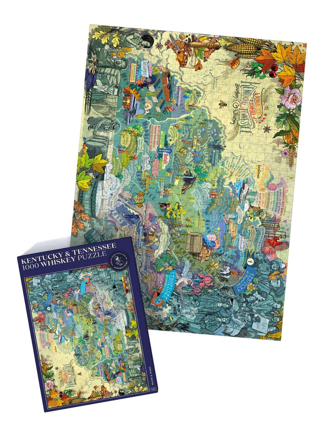 Made in USA Bourbon Whiskey Puzzle - Kentucky & Tennessee