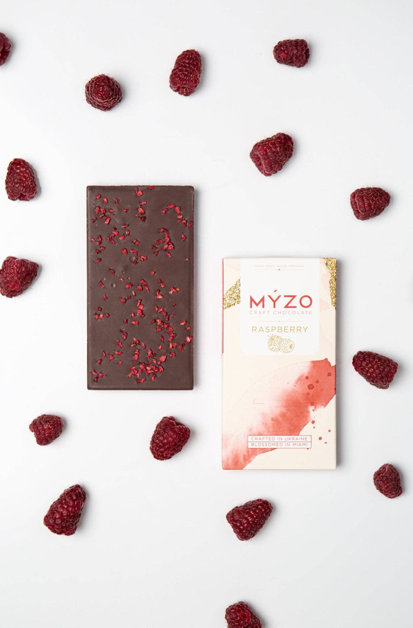 MYZO Raspberry Dark Chocolate | 70% Single-Origin Cacao Made in Ukraine