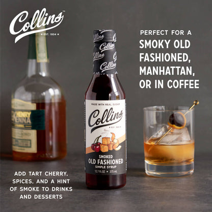 Real Sugar Smoked Old Fashioned Cocktail Syrup 12.7 oz  Packed in USA