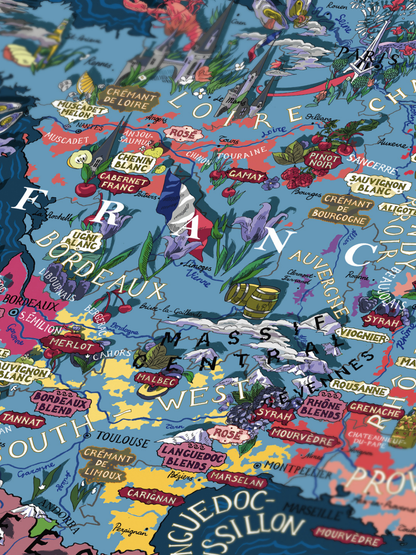 Made in USA France Wine Puzzle