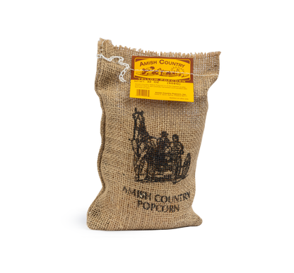 2lb Burlap Bag of Medium Yellow Popcorn Packed and Grown in USA