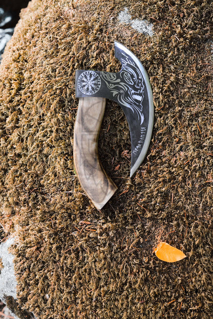 Pizza Cutter Axe & Leather Axe Sheath