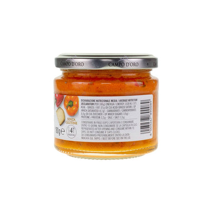 Campo D'Oro Pepper Pesto w/ PDO Ricotta 6.3oz Jar Made in Italy