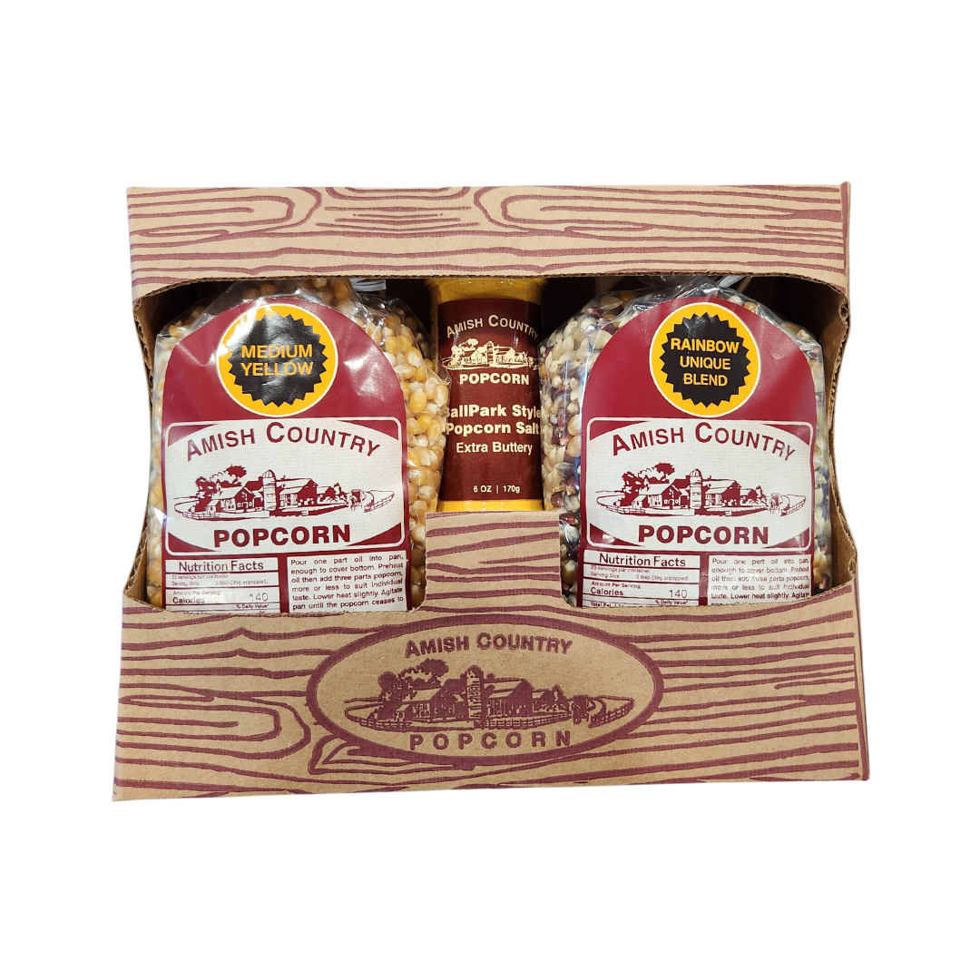 Popcorn Gift Box with 2/2lb Bags and 5.5 Ballpark Buttersalt