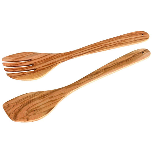 Olive Wood Salad Servers Made in Albania
