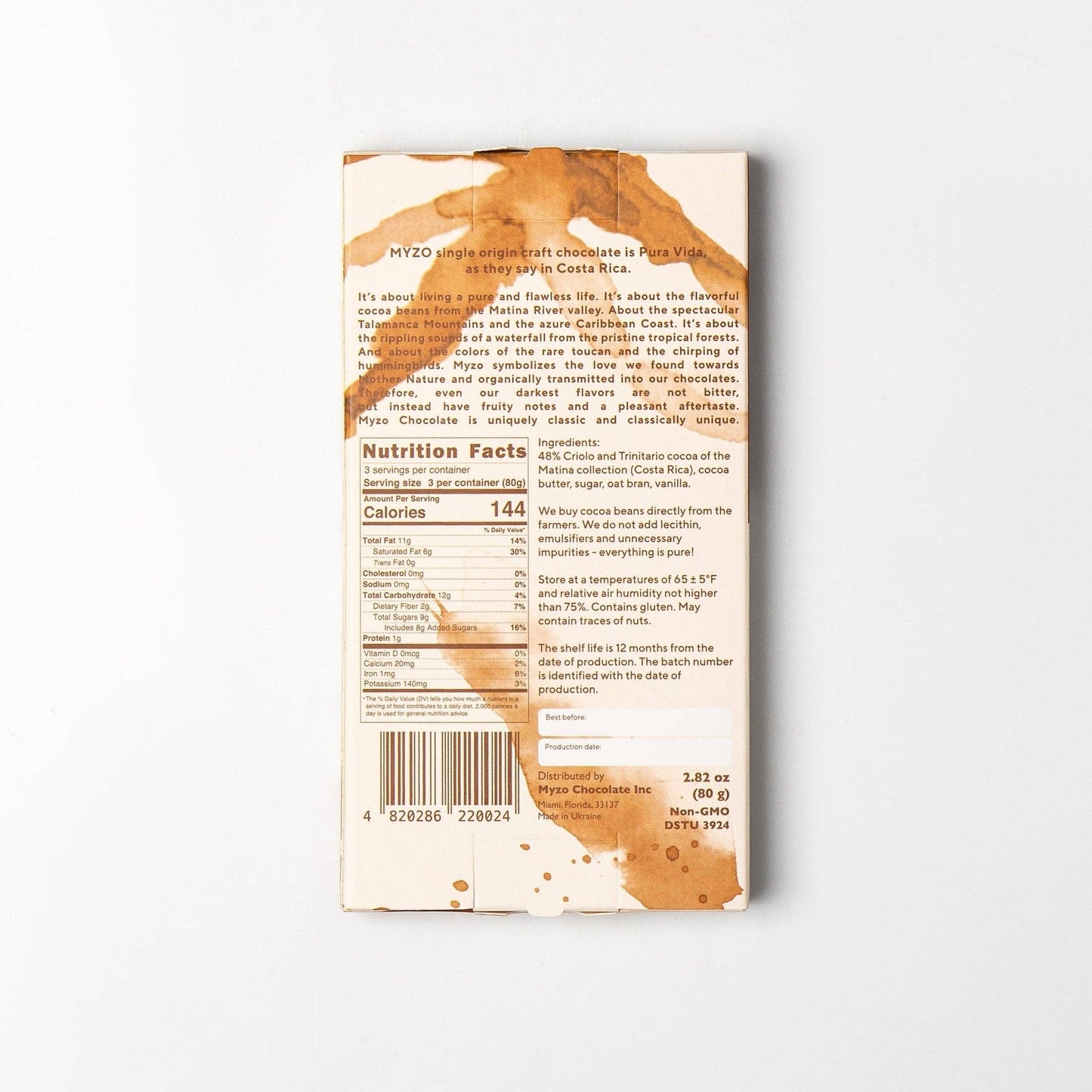 MYZO Oat Milk Chocolate | 48% Vegan Bar with Single-Origin Cacao Made in Ukraine