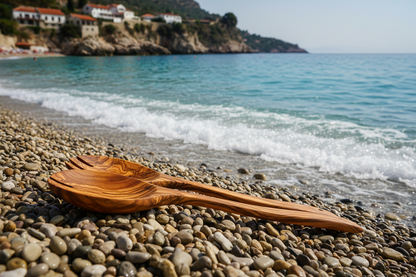 Olive Wood Salad Servers Made in Albania